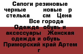 Сапоги резиновые черные Sandra новые - р.37 стелька 24.5 см › Цена ­ 700 - Все города Одежда, обувь и аксессуары » Женская одежда и обувь   . Приморский край,Артем г.